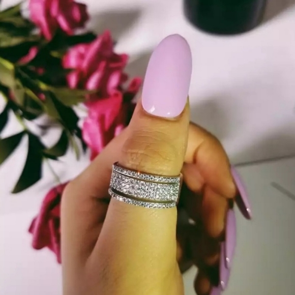 Eternity Triple Row Engagement Band - Picture 2 of 16